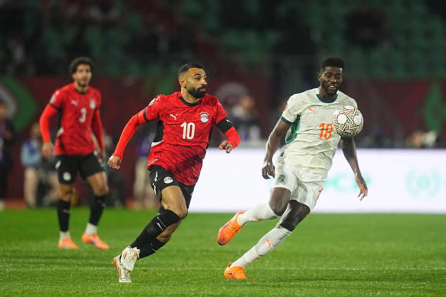 Mohamed Salah Mahrous Ghaly Egypt controls the ball during the Africa Cup Of Nations match between Ivory Coast and Egypt at Agadir Stadium on January 10, 2026 in Agadir, Morocco Photo by Thor Wegner DeFodi Images