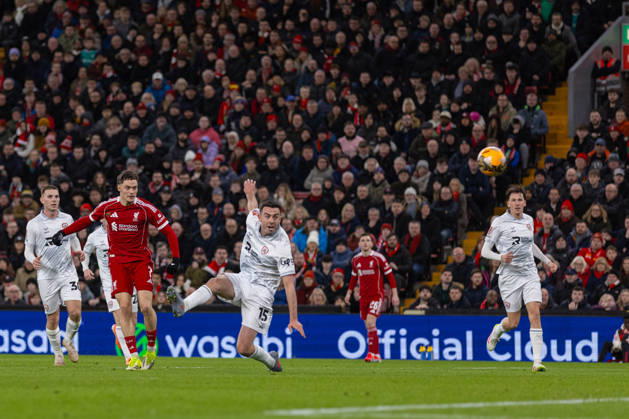 Football - FA Cup - 3rd Round - Liverpool FC v Barnsley FC LIVERPOOL, ENGLAND - Monday, January 12, 2026: Liverpool s Florian Wirtz scores his side s third goal during the FA Cup 3rd Round match between Liverpool FC and Barnsley FC at Anfield. (Photo by David Rawcliffe Propaganda) LIVERPOOL Anfield MERSEYSIDE ENGLAND  Copyright: xPropagandaxPhotoxAgencyx P2026-01-12-Liverpool_Barnsley-91