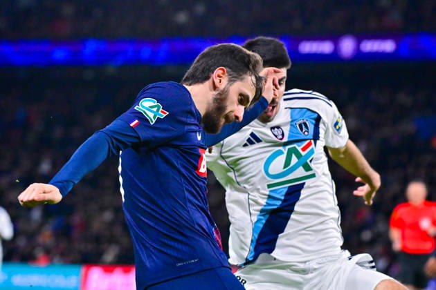 FOOTBALL : PSG vs PFC - Coupe de France - 12 01 2026 Khvicha Kvaratskhelia ( PSG ) during the French Cup match between Paris Saint Germain and Paris Football Club at Parc Des Princes on January 12 , 2026 in Paris, France. ( Photo by Federico Pestelini PsnewZ ) - ParisFrance Copyright: xFedericoxPestelinix