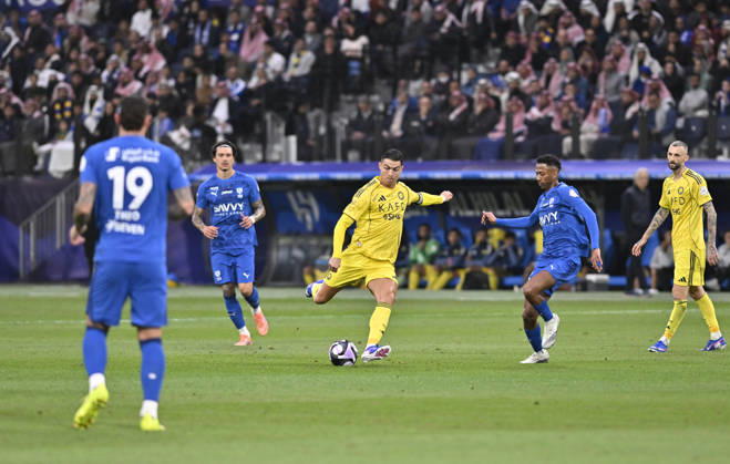 Al Hilal v Al Nassr - Saudi Pro League RIYADH, SAUDI ARABIA - JANUARY 12: Cristiano Ronaldo of Al Nassr celebrates after scoring a goal during the Saudi Pro League match between Al Hilal and Al Nassr at Al Mamlakah Arena Stadium in Riyadh, Saudi Arabia, on January 12, 2026. Mohammed Saad Anadolu Riyadh Saudi Arabia. Editorial use only. Please get in touch for any other usage.  Copyright: x2026xAnadoluxMohammedxSaadx
