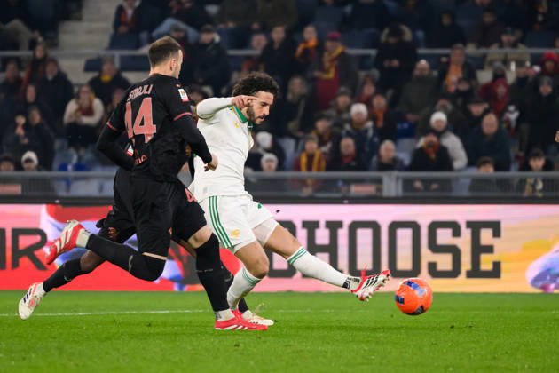 Mario Hermoso of AS Roma scores the goal of 1-1 during the Coppa Italia 2025 2026 football match between AS Roma and Torino FC at Stadio Olimpico in Rome (Italy), January 13, 2026. AndreaxStaccioli