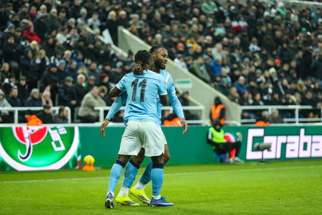 Newcastle United v Manchester City, Carabao Cup Antoine Semenyo Of Manchester City scores a GOAL 0-1 and celebrates during the Newcastle United v Manchester City Carabao Cup Semi Final First Leg match at St. James Park, Newcastle Upon Tyne, England on 13 January 2026 Credit: Lee Keuneke Every Second Media Editorial use only. All images are copyright Every Second Media Limited. No images may be reproduced without prior permission. All rights reserved. Premier League and Football League images are subject to licensing agreements with Football DataCo Limited. see https: www.football-dataco.com Copyright: xIMAGO EveryxSecondxMediax ESM-1753-0071 LeexKeunekex xEveryxSecondxMediax
