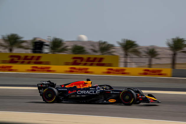 SAKHIR, BAHRAIN: Max Verstappen, racing for the Red Bull Racing team during the 2025 Formula 1 Bahrain Testing at the Bahrain International Circuit in Sakhir, Bahrain.
