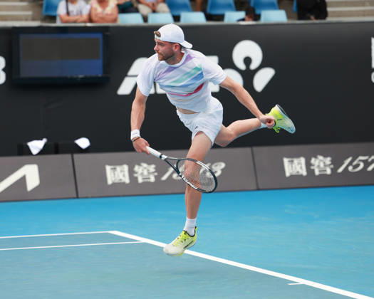 Jerome Kym SUI , Australian Open 2026 Qualifier, Melbourne Park, Melbourne, Victoria, Australia Copyright: xJuergenxHasenkopfx