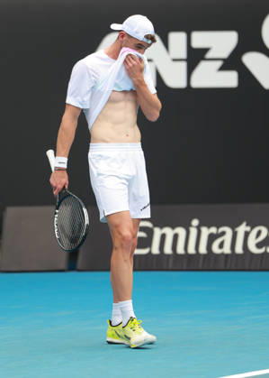 Jerome Kym SUI , Australian Open 2026 Qualifier, Melbourne Park, Melbourne, Victoria, Australia Copyright: xJuergenxHasenkopfx
