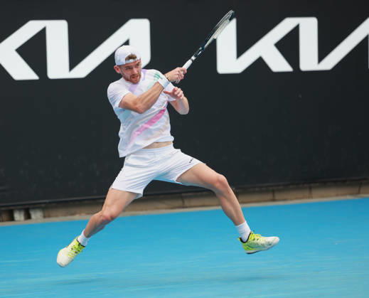 Jerome Kym SUI , Australian Open 2026 Qualifier, Melbourne Park, Melbourne, Victoria, Australia Copyright: xJuergenxHasenkopfx
