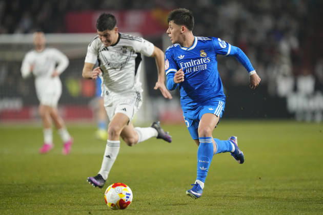 Albacete Balompie v Real Madrid - Copa del Rey ALBACETE, SPAIN - JANUARY 14: Arda Guler attacking midfield of Real Madrid and Turkiye in action during the Copa del Rey round of 16 match between Albacete Balompie and Real Madrid at Estadio Carlos Belmonte on January 14, 2026 in Albacete, Spain. Jose Hernandez Anadolu Albacete Spain. Editorial use only. Please get in touch for any other usage. Copyright: x2026xAnadoluxJosexHernandezx