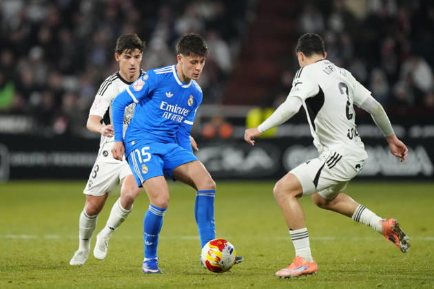Albacete Balompie v Real Madrid - Copa del Rey ALBACETE, SPAIN - JANUARY 14: Arda Guler attacking midfield of Real Madrid and Turkiye in action during the Copa del Rey round of 16 match between Albacete Balompie and Real Madrid at Estadio Carlos Belmonte on January 14, 2026 in Albacete, Spain. Jose Hernandez Anadolu Albacete Spain. Editorial use only. Please get in touch for any other usage. Copyright: x2026xAnadoluxJosexHernandezx