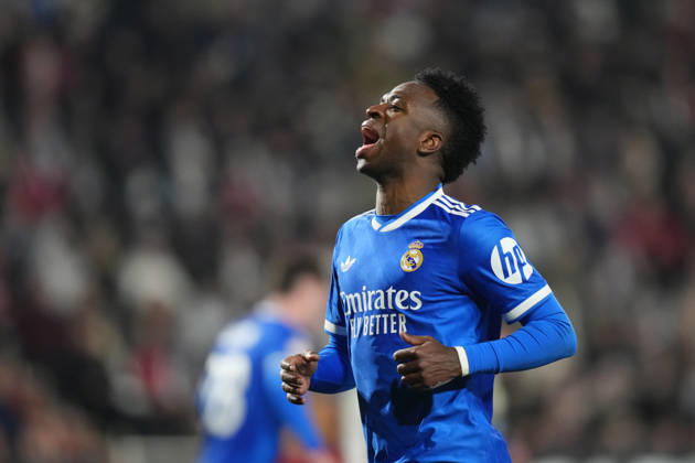 Albacete Balompie v Real Madrid - Copa del Rey ALBACETE, SPAIN - JANUARY 14: Vinicius Junior left winger of Real Madrid and Brazil reacts during the Copa del Rey round of 16 match between Albacete Balompie and Real Madrid at Estadio Carlos Belmonte on January 14, 2026 in Albacete, Spain. Jose Hernandez Anadolu Albacete Spain. Editorial use only. Please get in touch for any other usage. Copyright: x2026xAnadoluxJosexHernandezx