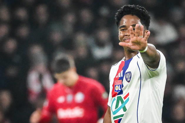 January 11, 2026, Villeneuve-D ascq, France, France: Endrick FELIPE MOREIRA DE SOUSA of Lyon during the French Cup match between Lille OSC (LOSC) and Olympique Lyonnais (OL) at Pierre Mauroy Stadium on January 11, 2026 in Villeneuve-d Ascq near Lille, France. Villeneuve-D ascq France - ZUMAm308 20260111_zsp_m308_040 Copyright: xMatthieuxMirvillex