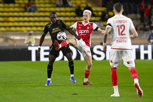 FOOTBALL : AS Monaco VS FC Lorient - Ligue 1 McDonald s - 16 01 2026 Jean-Victor Makengo (FC Lorient) Aleksandr Golovin (ASM) - Ligue 1 McDonald™s match between AS Monaco and FC Lorient on January 16, 2026 at the Louis II Stadium in Monaco. MonacoMonaco Copyright: xWilliamxCannarellax