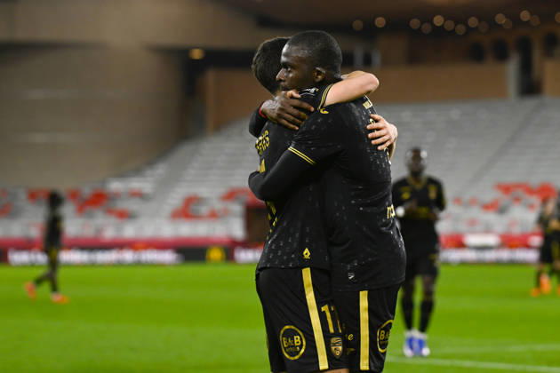 FOOTBALL : AS Monaco VS FC Lorient - Ligue 1 McDonald s - 16 01 2026 Joy FC Lorient - But Bamba Dieng - Ligue 1 McDonald™s match between AS Monaco and FC Lorient on January 16, 2026 at the Louis II Stadium in Monaco. MonacoMonaco  Copyright: xWilliamxCannarellax