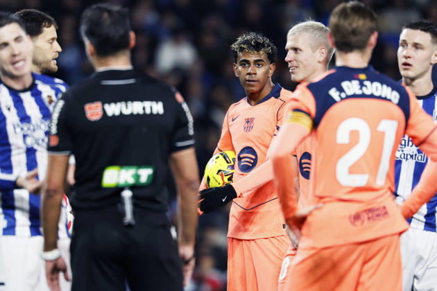 Lamine Yamal (Barcelona), JANUARY 18, 2026 - Football Soccer : Spanish La Liga EA Sports match between Real Sociedad 2-1 FC Barcelona, Barca at Reale Arena in San Sebastian, Spain. Noxthirdxpartyxsales aflo_316580751