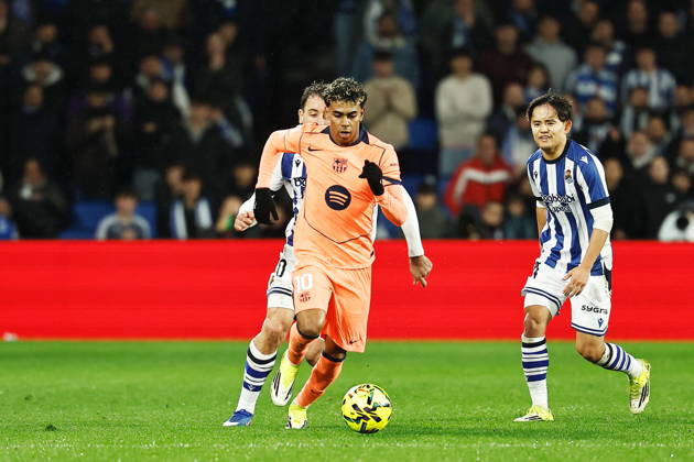 Lamine Yamal (Barcelona), JANUARY 18, 2026 - Football Soccer : Spanish LaLiga EA Sports match between Real Sociedad - Club Atletico de Madrid at the Estadio de Anoeta in San Sebastian, Spain. Noxthirdxpartyxsales aflo_316587201