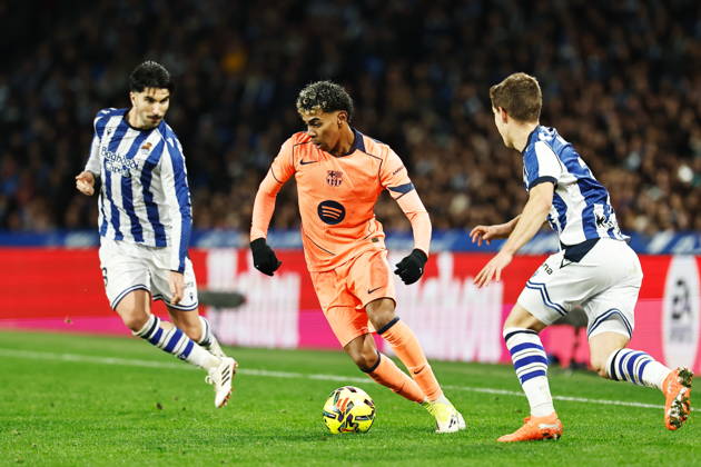 Lamine Yamal (Barcelona), JANUARY 18, 2026 - Football Soccer : Spanish LaLiga EA Sports match between Real Sociedad - Club Atletico de Madrid at the Estadio de Anoeta in San Sebastian, Spain. Noxthirdxpartyxsales aflo_316587249