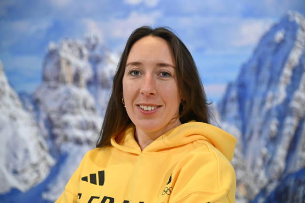 Kira WEIDLE WINKELMANN GER, Alpine skiing in front of alpine scenery, Dolomites single picture, cropped single motif, portrait, portrait dressing team Germany for the Winter Games 2026 in Milan and Cortina on 19 01 2026,