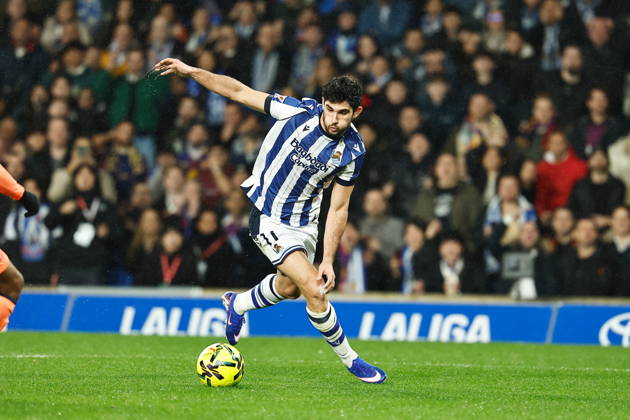 Goncalo Guedes (Sociedad), JANUARY 18, 2026 - Football Soccer : Spanish LaLiga EA Sports match between Real Sociedad - FC Barcelona, Barca at the Estadio de Anoeta in San Sebastian, Spain. Noxthirdxpartyxsales aflo_316665951
