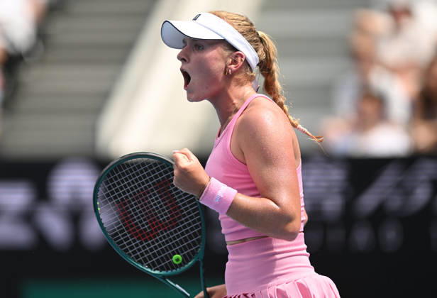 TENNIS AUSTRALIAN OPEN, Taylah Preston of Australia reacts during the Women™s 1st round match against Shuai Zhang of China on day 3 of the 2026 Australian Open tennis tournament at Melbourne Park in Melbourne, Tuesday, January 20, 2026. ( NO ARCHIVING MELBOURNE VICTORIA AUSTRALIA  Copyright: xLUKASxCOCHx 20260120191142022229