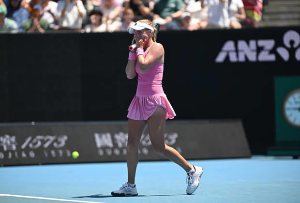 TENNIS AUSTRALIAN OPEN, Taylah Preston of Australia reacts after winning the Women™s 1st round match against Shuai Zhang of China on day 3 of the 2026 Australian Open tennis tournament at Melbourne Park in Melbourne, Tuesday, January 20, 2026. ( NO ARCHIVING MELBOURNE VICTORIA AUSTRALIA  Copyright: xLUKASxCOCHx 20260120124889182686