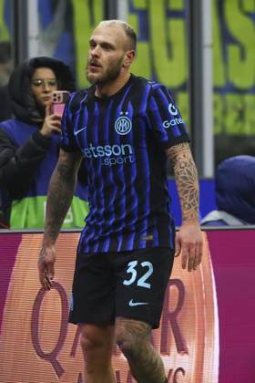 FC Internazionale Milano v Arsenal FC - UEFA Champions League 2025 26 League Phase MD7 Federico Dimarco plays during the UEFA Champions League 2025 26 match between FC Internazionale and FC Arsenal in Milano, Italy, on January 20, 2026, at Giuseppe Meazza stadium Milano Milano Italy Copyright: xMairoxCinquettix originalFilename:cinquetti-fcintern260120_npkUo