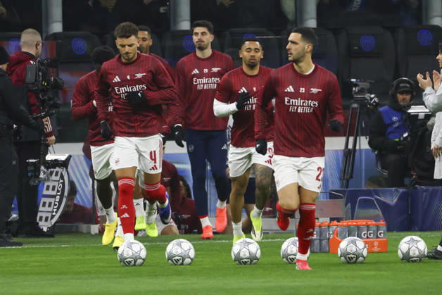 FC Internazionale Milano v Arsenal FC - UEFA Champions League 2025 26 League Phase MD7 Ben White, Mikel Merino, and Gabriel Jesus are in action during the UEFA Champions League 2025 26 match between FC Internazionale and FC Arsenal in Milano, Italy, on January 20, 2026, at Giuseppe Meazza stadium Milano Milano Italy Copyright: xMairoxCinquettix originalFilename:cinquetti-fcintern260120_npUY1