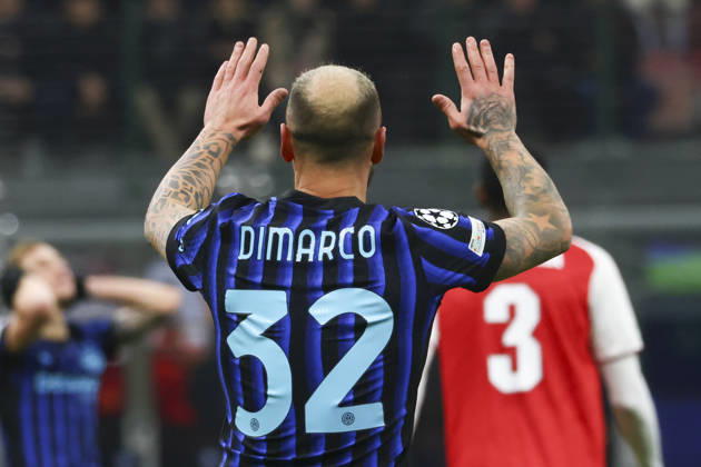 FC Internazionale Milano v Arsenal FC - UEFA Champions League 2025 26 League Phase MD7 Federico Dimarco plays during the UEFA Champions League 2025 26 match between FC Internazionale and FC Arsenal in Milano, Italy, on January 20, 2026, at Giuseppe Meazza stadium Milano Milano Italy Copyright: xMairoxCinquettix originalFilename:cinquetti-fcintern260120_nprWU