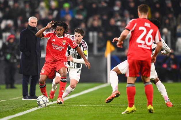 2026-01-21 Juventus FC v SL Benfica - UEFA Champions League 2025 26 League Phase MD7 TURIN, ITALY - JANUARY 21: Leandro Barreiro of SL Benfica during the UEFA Champions League 2025 26 League Phase MD7 match between Juventus FC and SL Benfica at Allianz Stadium on January 21, 2026 in Turin, Italy. (Photo by Alberto Gandolfo BSR Agency) Turin Italy Content not available for redistribution in The Netherlands directly or indirectly through any third parties. Copyright: xBSRxAgencyx