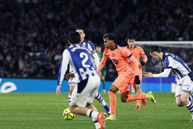 Lamine Yamal (Barcelona), JANUARY 18, 2026 - Football Soccer : Spanish La Liga EA Sports match between Real Sociedad 2-1 FC Barcelona, Barca at Reale Arena in San Sebastian, Spain. Noxthirdxpartyxsales aflo_317034162