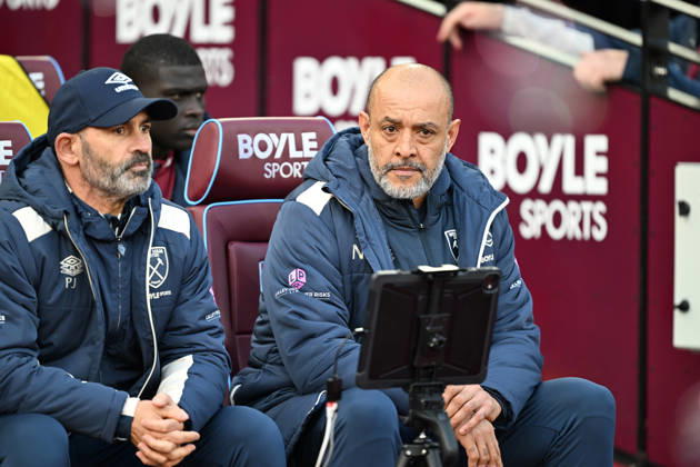 West Ham United v Sunderland, Premier League West Ham United Manager Nuno Espirito Santo (m) during the Premier League match between West Ham United and Sunderland at the London Stadium, London, UK on 24 January 2026. London London Stadium UK Editorial use only DataCo restrictions apply See www.football-dataco.com , Copyright: xSimonxTraylenx PSI-23617-0076