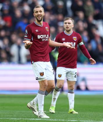 Tomas Soucek of West Ham United reacts as his goal is disallowed West Ham United v Sunderland, Premier League, Football, London Stadium, London, UK - 24 Jan 2026London London Stadium United Kingdom EDITORIAL USE ONLY No use with unauthorised audio, video, data, fixture lists, club league logos or live services. Online in-match use limited to 120 images, no video emulation. No use in betting, games or single club league player publications. Copyright: xMichaelxZemanek Shutterstockx 16422193ah