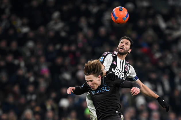 Cm Torino 25 01 2026 - campionato di calcio serie A Juventus-Napoli foto Cristiano Mazzi Image nella foto: Manuel Locatelli-Scott McTominay