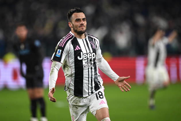 Cm Torino 25 01 2026 - campionato di calcio serie A Juventus-Napoli foto Cristiano Mazzi Image nella foto: esultanza gol Filip Kostic