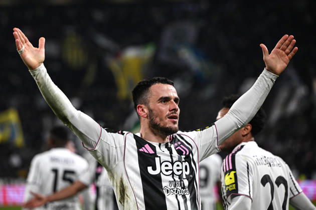 Cm Torino 25 01 2026 - campionato di calcio serie A Juventus-Napoli foto Cristiano Mazzi Image nella foto: esultanza gol Filip Kostic