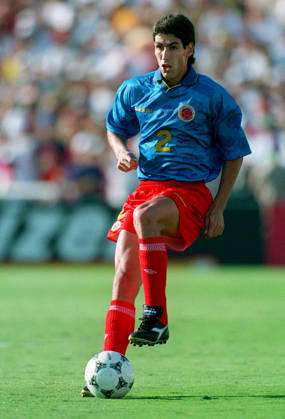 Colombia V Romania, FIFA World Cup, WM, Weltmeisterschaft, Fussball Finals Group A Andres Escobar of Colombia on the ball during the FIFA World Cup Finals Group A match between Colombia and Romania at Rose Bowl In Pasadena on June 18, 1994 in California, United States. California Rose Bowl In Pasadena United States United States Copyright: xAllstarxPicturexLibraryxLtdx
