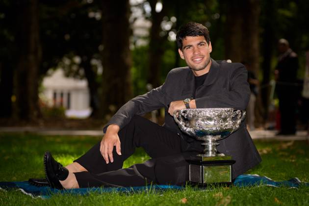 Tennis, Australian Open, Carlos Alcaraz Siegershooting in Melbourne