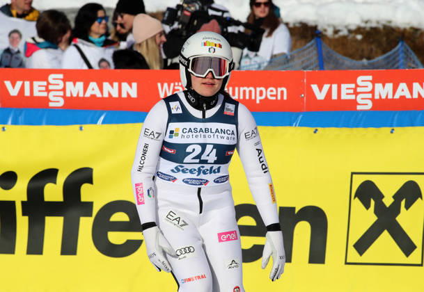 FIS NORDIC COMBINED WORLD CUP, Nordic Combined World Cup, Nordic Triple, Seefeld, Ski Jumping, Ski Jumping, Women DEJORI Daniela ITA standing in the outrun after the jump
