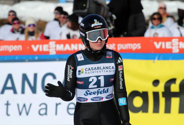 FIS NORDIC COMBINED WORLD CUP, Nordic Combined World Cup, Nordic Triple, Seefeld, Ski Jumping, Ski Jumping, Women LOH Ronja GER standing in the outrun after the jump