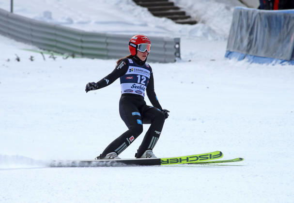FIS NORDIC COMBINED WORLD CUP, Nordic Combined World Cup, Nordic Triple, Seefeld, ski jumping, ski jumping, women NOWAK Jenny GER standing in the outrun on the way out