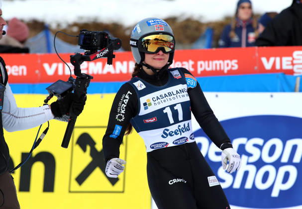 FIS NORDIC COMBINED WORLD CUP, Nordic Combined World Cup, Nordic Triple, Seefeld, Ski Jumping, Ski Jumping, Women MIDTSUNDSTAD Hanna NOR standing in the outrun after the jump