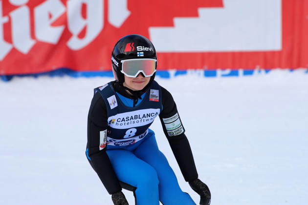 FIS NORDIC COMBINED WORLD CUP, Nordic Combined World Cup, Nordic Triple, Seefeld, ski jumping, ski jumping, women KORHONEN Minja FIN standing in the outrun after the jump