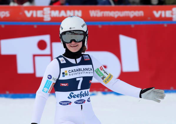 FIS NORDIC COMBINED WORLD CUP, Nordic Combined World Cup, Nordic Triple, Seefeld, Ski Jumping, Ski Jumping, Women VOLAVSEK Ema SLO standing in the outrun after the jump