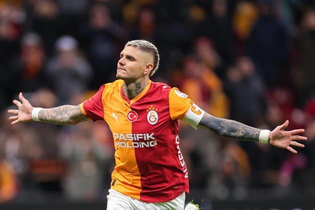2026-02-01 Galatasaray SK v Kayserispor - Trendyol Super Lig ISTANBUL, TURKEY - FEBRUARY 1: Mauro Icardi of Galatasaray SK celebrates after scoring the team s fourth goal during the Trendyol Super Lig match between Galatasaray SK and Kayserispor at Rams Park Stadium on February 1, 2026 in Istanbul, Turkey. (Photo by BSR Agency) Istanbul Turkey Content not available for redistribution in The Netherlands directly or indirectly through any third parties. Copyright: xBSRxAgencyx
