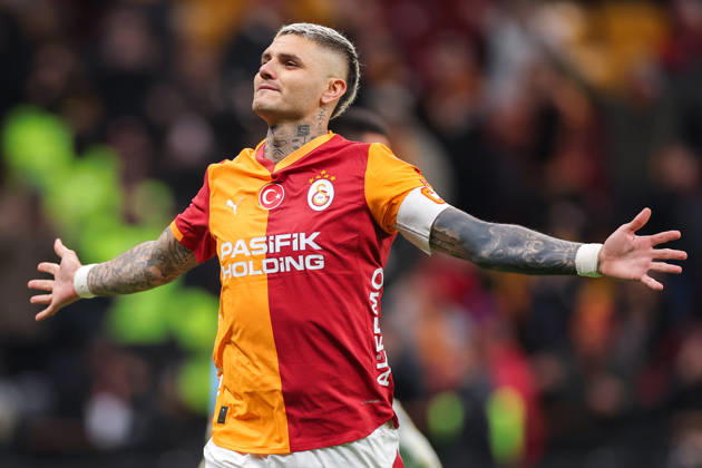2026-02-01 Galatasaray SK v Kayserispor - Trendyol Super Lig ISTANBUL, TURKEY - FEBRUARY 1: Mauro Icardi of Galatasaray SK celebrates after scoring the team s fourth goal during the Trendyol Super Lig match between Galatasaray SK and Kayserispor at Rams Park Stadium on February 1, 2026 in Istanbul, Turkey. (Photo by BSR Agency) Istanbul Turkey Content not available for redistribution in The Netherlands directly or indirectly through any third parties. Copyright: xBSRxAgencyx