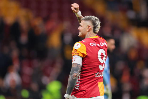 2026-02-01 Galatasaray SK v Kayserispor - Trendyol Super Lig ISTANBUL, TURKEY - FEBRUARY 1: Mauro Icardi of Galatasaray SK celebrates after scoring the team s fourth goal during the Trendyol Super Lig match between Galatasaray SK and Kayserispor at Rams Park Stadium on February 1, 2026 in Istanbul, Turkey. (Photo by BSR Agency) Istanbul Turkey Content not available for redistribution in The Netherlands directly or indirectly through any third parties. Copyright: xBSRxAgencyx