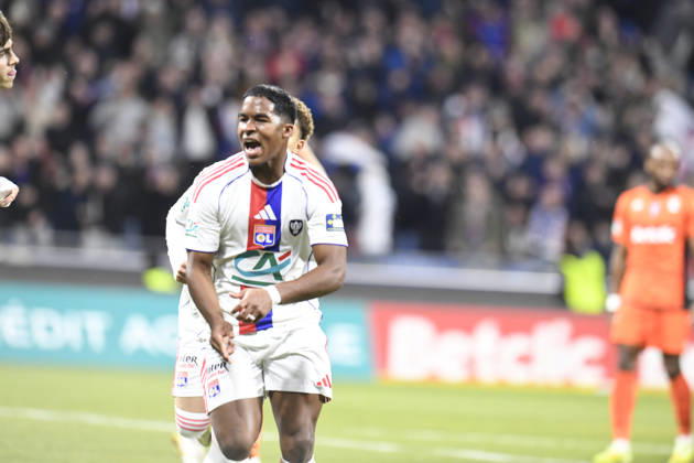 Football : Olympique lyonnais vs Stade LAVAL- French Cup - 04 02 2026 ENDRICK of Lyon scoring goal during the French Cup match between Olympique Lyonnais and Stade LAVAL at Groupama Stadium Decines Charpieu Lyon on February 04 2026 , France LYONFrance  Copyright: xMouradxALLILIx