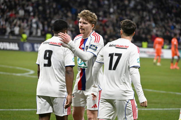 Football : Olympique lyonnais vs Stade LAVAL- French Cup - 04 02 2026 ENDRICK of Lyon scoring goal during the French Cup match between Olympique Lyonnais and Stade LAVAL at Groupama Stadium Decines Charpieu Lyon on February 04 2026 , France LYONFrance Copyright: xMouradxALLILIx