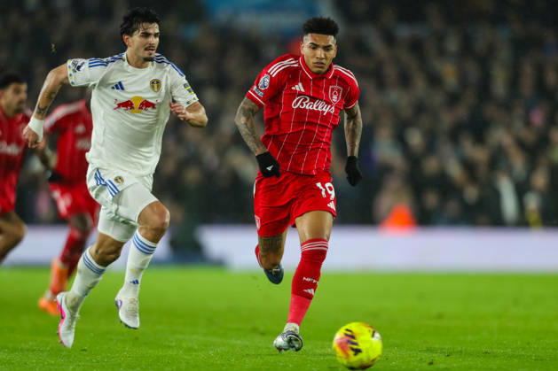 Leeds United v Nottingham Forest, Premier League Igor Jesus Of Nottingham Forest Under pressure from Pascal Struijk Of Leeds United during the Leeds United v Nottingham Forest Premier League match at Elland Road, Leeds, England on 6 February 2026 Credit: Lee Keuneke Every Second Media Editorial use only. All images are copyright Every Second Media Limited. No images may be reproduced without prior permission. All rights reserved. Premier League and Football League images are subject to licensing agreements with Football DataCo Limited. see https: www.football-dataco.com Copyright: xIMAGO EveryxSecondxMediax ESM-1788-0046 LeexKeunekex xEveryxSecondxMediax