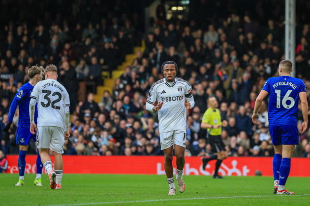 Fulham v Everton, Premier League Fulham Forward Samuel Chukwueze (19) during the Premier League match between Fulham and Everton at Craven Cottage, London, UK on 7 February 2026. Editorial use only DataCo restrictions apply See www.football-dataco.com , Copyright: xChrisxFoxwellx PSI-23698-0052