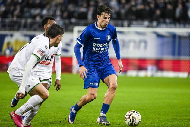 Gent s Tiago Araujo pictured in action during a soccer match between KAA Gent and Oud Heverlee Leuven, Saturday 07 February 2026 in Gent, on day 24 of the 2025-2026 Jupiler Pro League first division of the Belgian championship. TOM GOYVAERTS TomxGoyvaerts  x161840298x