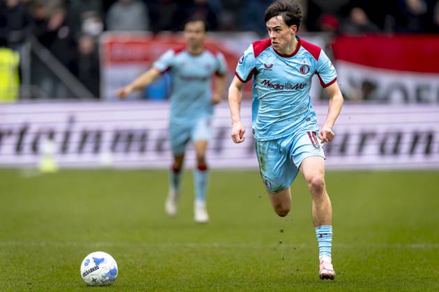 SC Feyenoord Rotterdam forwarder Leo Sauer during the match FC Utrecht vs SC Feyenoord Rotterdam at the Stadium de Galgenwaard for the Dutch Vriendenloterij Eredivisie season 2025 2026 in UTRECHT, Netherlands on 8 february 2026, Photo by Marcel van Dorst EYE4IMAGES